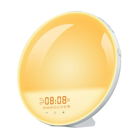 Lighted Alarm Clock, LED Bedside Lamp 20 Brightness Levels Dawn and ...