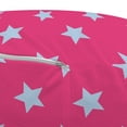 thumbnail image 3 of Blue and Pink Pouf Cover with Zipper, Retro Stars Pattern with Pastel Shades Geometric Diagonal Arrangement, Soft Decorative Fabric Unstuffed Case, 30" W X 17.3" L, Pink and Pale Blue, by Ambesonne, 3 of 5