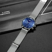 Nibosi Mens Watches Luxury Sport Wrist Watch Unique Design Stainless Steel Auto Date Mesh Strap Men Fashion Casual Quartz Watch - Quartz Wristwatches