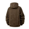 thumbnail image 5 of KHONTS Sherpa Hoodies for Men Zip up Winter Lined Hooded Sweatshirt Heavyweight Warm Jackets Brown XL, 5 of 5