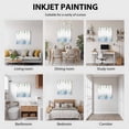 thumbnail image 6 of Framed Canvas Wall Art for Living Room Blue Hydrangea Wall Decor, Green Eucalyptus Leaves Grey Plaid Aesthetic Paintings for Bedroom Office Kitchen, Ready to Hang Artwork Wall Pictures 8x8 Inch, 6 of 9