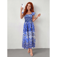 thumbnail image 2 of Vestido Largo para Mujer Vestido Casual Midi con Estampado Elegante y Manga con Volante Vestido Stretch Fresco y Cómodo para Dama, 2 of 5