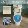 thumbnail image 4 of 19 Inch Tall Toilet for Seniors, Elongated High Toilet, Comfort Bowl Height 19” Toilet, Seat Height 20 Inch, Two-Piece, Dual Flush 1.1/1.6 GPF, 12” Rough In, Bone Color, for Bathroom, 4 of 9