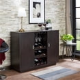 thumbnail image 4 of Bowery Hill Mid-Century Server with Wine Bottle Rack in Espresso, 4 of 5
