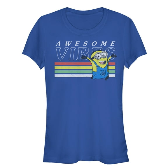 Junior's Despicable Me Minion Rainbow Vibes Graphic Tee Royal Blue Large