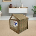 thumbnail image 3 of Acorn Pet House, Oak Leaves Acorns and Mushroom in Earthy Colors Ornamental Repeating Autumn Pattern, Outdoor & Indoor Portable Dog Kennel with Pillow and Cover, 5 Sizes, Multicolor, by Ambesonne, 3 of 5
