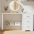 thumbnail image 7 of DreamCurship White Desk with 3 Drawers, 47 inch Home Office Desk with Bottom Shelves Storage, Writing Desk for Small Spaces, White, 7 of 7