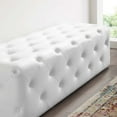 thumbnail image 6 of Modway Amour 60" Tufted Button Entryway Faux Leather Bench in White, 6 of 7