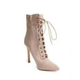 thumbnail image 2 of Olivia Jaymes Womens Pointed Toe Lace Up High Heel Stiletto Ankle Boots Satisfied Fashion Boot - Nude, 2 of 4