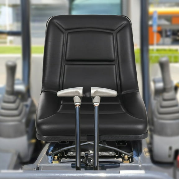 Universal Tractor Seat, PU Cushion with Adjustable Sliders, 220LB Load Capacity for Farm and Construction Equipment