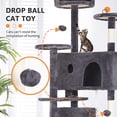 thumbnail image 7 of Dkelincs 70"H Large Multilevel Cat Tree, Double Condo Cat Tower with Scratching Post Tower & 3 Top Perches, Light Gray, 7 of 7