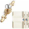 thumbnail image 4 of Perilla de puerta de diamante 6 piezas Perillas de puerta de cristal dorado Perilla para muebles Manija de muebles de diamante Perillas de cristal de diamante para decoración del hogar con tornillos,, 4 of 5