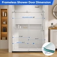 thumbnail image 3 of Shower Door 56"-60" W x 74" H Single Sliding Frameless Shower Door 8mm Thickened Tempered Glass Stainless Steel Hardware Brushed Nickel LYM-01,Glass Shower Door, 3 of 6
