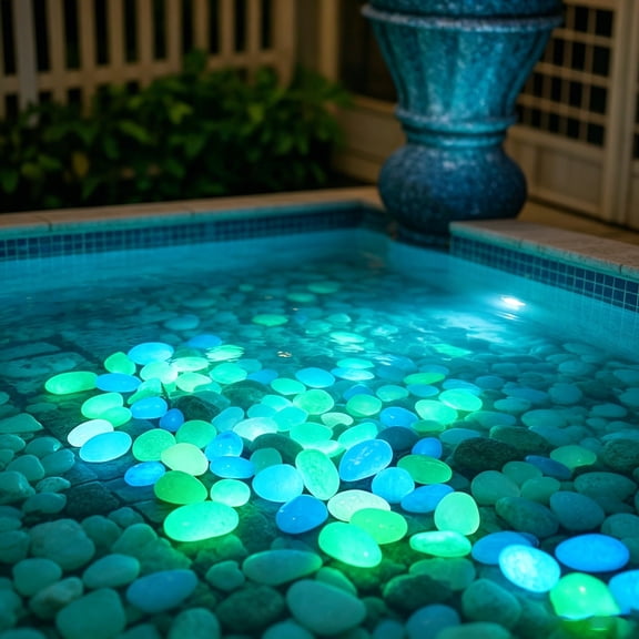 Glow in The Dark Pebbles Colorful Luminous Garden Stones Decorative Glow Rocks for Garden Path Aquarium Tank Succulent Planter and Outdoor Night Decor