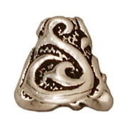 Fine Silver Plated Pewter Lily Cone Bead Caps 8mm (2)