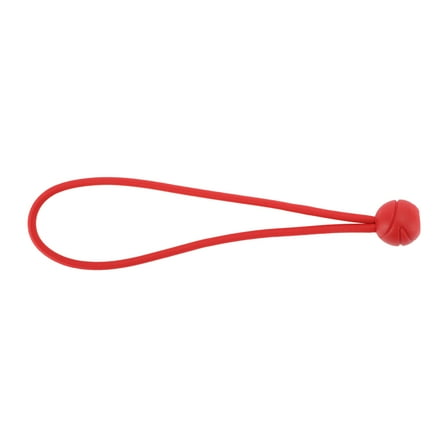 Elastic Fixed Rope Ball Tent Cords 23cm Adjustable Bungee Cords with Metal Buckle Red 1pc