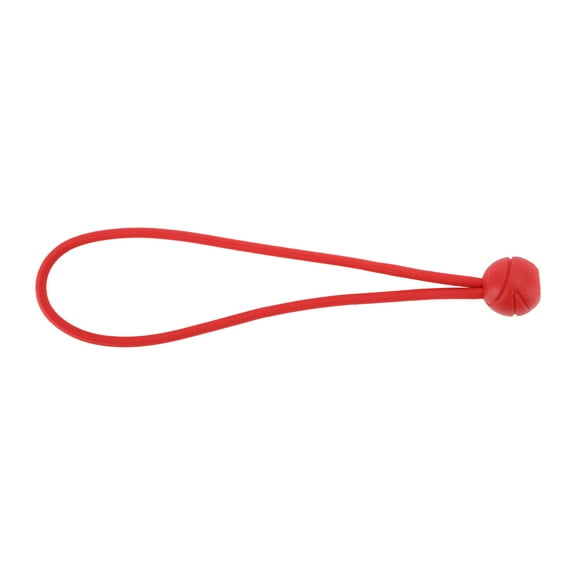Elastic Fixed Rope Ball Tent Cords 23cm Adjustable Bungee Cords with Metal Buckle Red 1pc