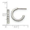 thumbnail image 2 of Stainless Steel Polished With Cubic Zirconia Post Hoop Earrings 15x15mm Wide 2.5mm Thick Hoop Earring for Women, 2 of 2