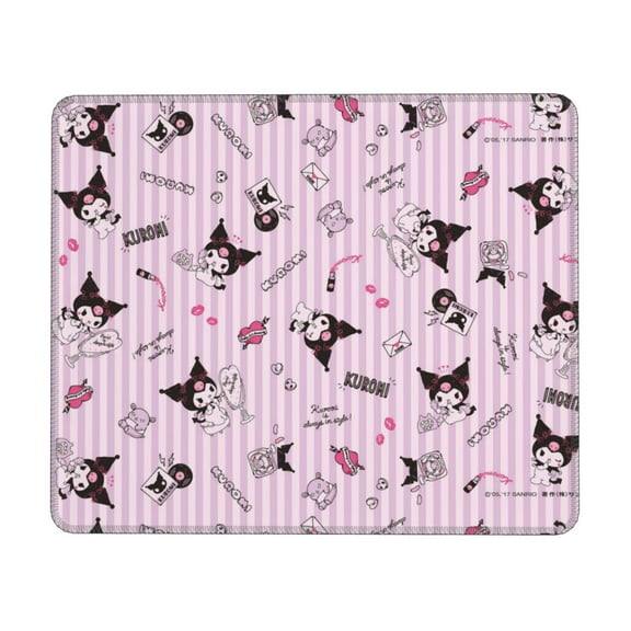 Sanrio Kuromi Mouse Pad,Small Gaming Mousepad,Non-Slip Rubber Base And Stitched Edges Desk Mat For Computer Home Office Work And Study 7 X 8.6 In