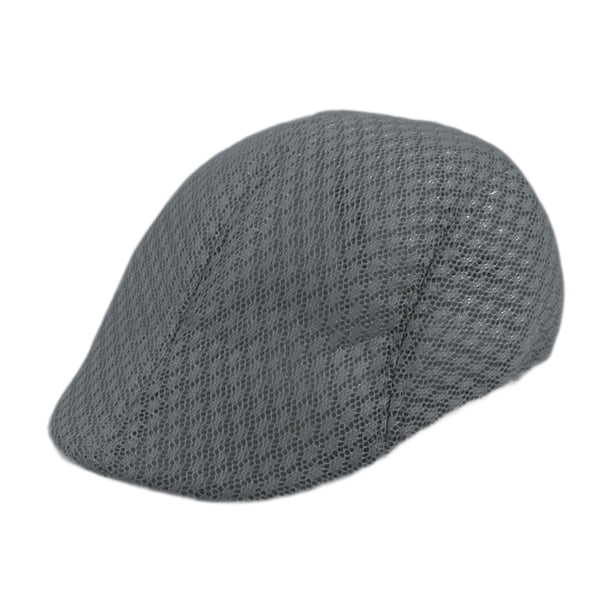 Gorra plana de malla para hombre, boina para el sol, ideal para viajes y senderismo. Gris oscuro