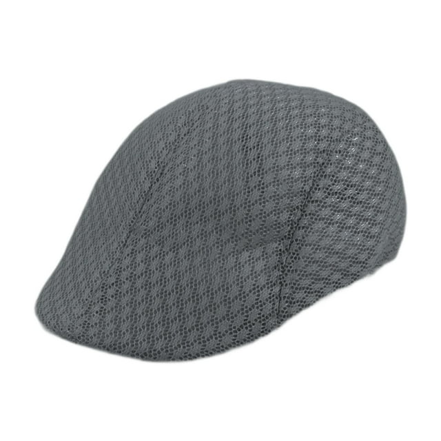 Boina plana de malla para hombre Gris oscuro