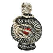 Skeleton Bones Skull With Red Heart Decorative Potion Bottle