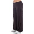 thumbnail image 3 of 24seven Comfort Apparel Plus Size Comfortable Solid Color Palazzo Lounge Pants, 3 of 4