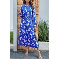 thumbnail image 3 of Vestido PRETTYGARDEN Boho Azul con Hojas Manga Larga Midi, 3 of 7