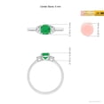 thumbnail image 6 of ANGARA Natural Cushion Emerald and Diamond Three Stone Ring in 14K White Gold for Women (Size-5mm) | May Birthstone, Birthday, Anniversary, Jewelry Gift for Women | Natural Emerald Ring, 6 of 10