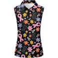 thumbnail image 4 of xfsWaSs Womens Tank Tops Women's Sleeveless Golf Polo Shirts Casual Floral Print 1/4 Zip Tennis Workout Tank Top Summer Lightweight, 4 of 4