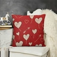 thumbnail image 2 of Pillow Covers, White Hearts Decor Red Throw Pillows Linen Anniversary Wedding Cushion Case for Home Sofa Couch Outdoor, 2 of 5