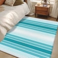 thumbnail image 4 of 3'x5' Area Rugs, Turquoise Ombre Stripe Indoor Outdoor Area Rug for Living Room Bedroom, Farmhouse Simple Striped Washable Bathroom Rugs Kitchen Floor Carpet Mats Home Decor Aesthetic, 4 of 8