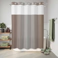 thumbnail image 6 of No Hook Shower Curtain, Brown Gray Ombre Shower Curtains for Bathroom with See Through Top Window, Modern Gradient Abstract Art Waterproof & Washable Bath Curtain Extra Long 72"x96", 6 of 9