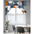 thumbnail image 5 of Contemporary Orange, Kitchen Curtains Swag Valance for Windows/Bathroom/Cafe, Middle Century Abstract Geomrtry Rod Pocket Drape Panel Swag Curtains Valance for Bedroom/Living Room 56"x36", 5 of 6