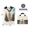 thumbnail image 2 of Yayeee Freestanding Laundry Hamper with Handle Collapsible Large Storage Basket for Clothes, Hand Drawn Christmas Stars, 2 of 7