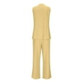 thumbnail image 4 of Vest Pants Suits for Women Business 2 Piece Dressy Casual Outfits Sleeveless Blazer straight pants pantsuit sets, S, 4 of 7