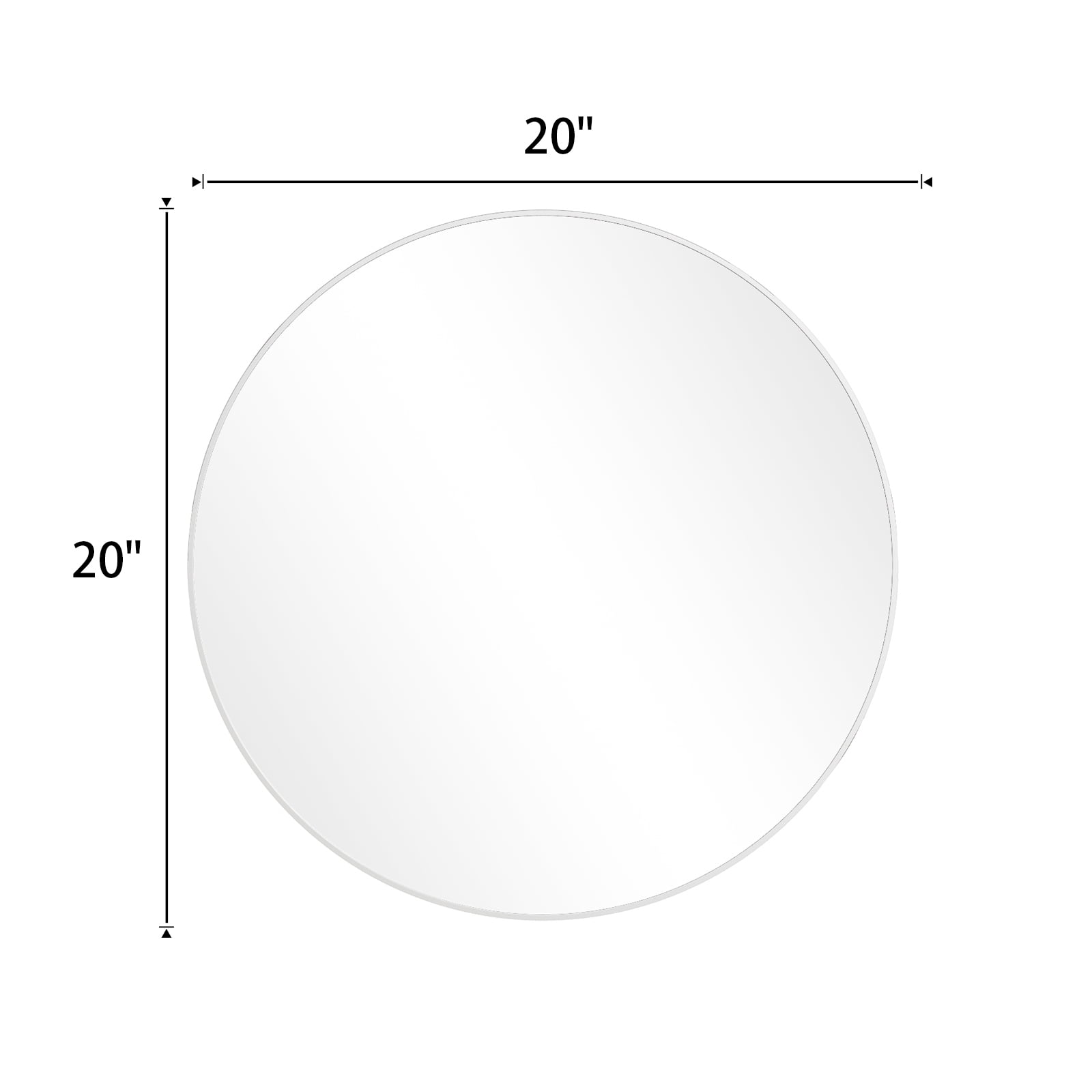 Lumora 20" Bathroom Mirror Round Wall Mirror Vanity Mirror with Metal Frame, White
