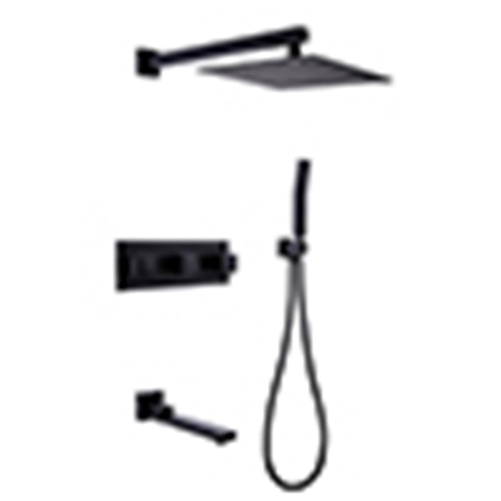 Kepooman 3 Function Rain Mixer Shower System, Temperature Control Complete Shower System with Rough-in Valve for Bathroom