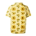thumbnail image 4 of NAMTYQX Tshirts Shirts for Women Soft Womens Bowling Shirt Lapel Casual Lounges Short Sleeve Yellow Size 3XL, 4 of 5
