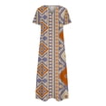 thumbnail image 4 of Robes pour Femmes 2024 Été Surdimensionné Décontracté Manches Courtes Col en V Robe Imprimée Robe Ample 50 % de Réduction!, 4 of 5