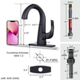 thumbnail image 4 of Wowow Solid Brass Black Single Hole 1-Handle Bathroom Sink Faucet with Double Drain and Pop Up Drain, 4 of 8