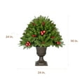 thumbnail image 3 of Fraser Hill Farm 2.5-Ft. Joyful Porch Tree in Pedestal Urn with Pinecones, Berries, and Ornaments, FFJFPT030-0GR, 3 of 11