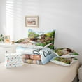 thumbnail image 5 of Manfei Kids Cartoon Dachshund Bedding Comforter Set 7pcs, Kawaii Dog Dalmatian Queen Bedding Sets, Rustic Farmhouse Floral Reversible Queen Sheet Sets, Super Cozy Room Decor, 5 of 7