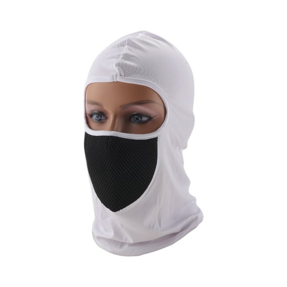 Unique Bargains Mesh Masks Face Mask Polyester Face Cover Sun Protection Breathable White 1 Pcs