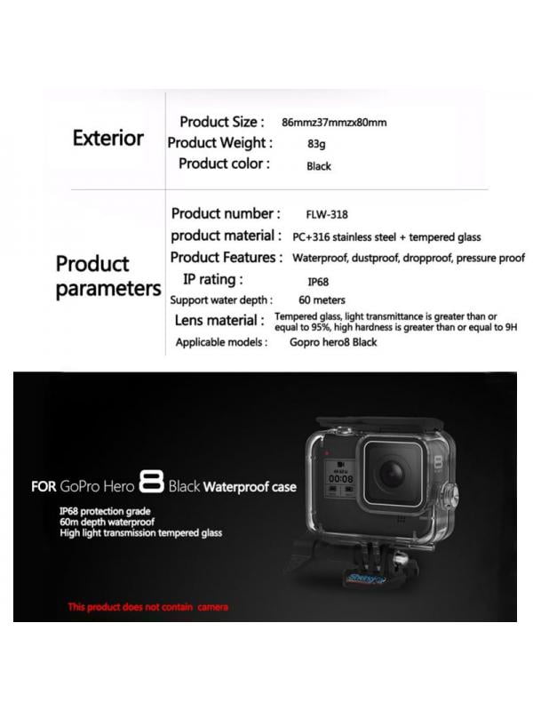 Vicooda Waterproof Case For Gopro Hero 8 60meter Underwater Protective Housing Case For Hero 8 19 Action Camera With Free Gift Walmart Com