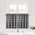 thumbnail image 2 of Farmhouse Kitchen Window Curtains, Buffalo Check Short Bathroom Window Curtain, 28" x 24", Black/White, 2 of 7