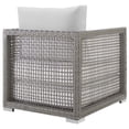 thumbnail image 4 of Modway Aura 15.5" Rattan & Fabric Outdoor Patio Armchair in Gray/White, 4 of 8