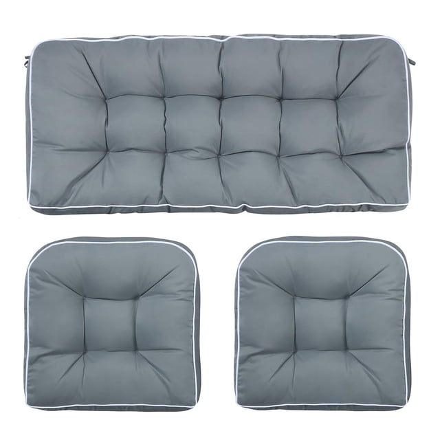 Blytieor Juego De Cojines De Mimbre Para Silla De 3 Piezas, 1 Cojín Para Sofá De Mimbre Y 2 Cojines En Forma De U Para Banco De Patio Para Todo Tipo De Clima