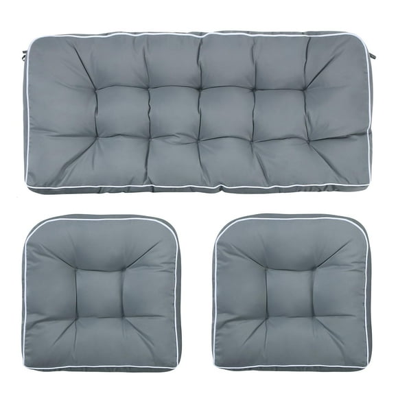 Blytieor Juego De Cojines De Mimbre Para Silla De 3 Piezas, 1 Cojín Para Sofá De Mimbre Y 2 Cojines En Forma De U Para Banco De Patio Para Todo Tipo De Clima