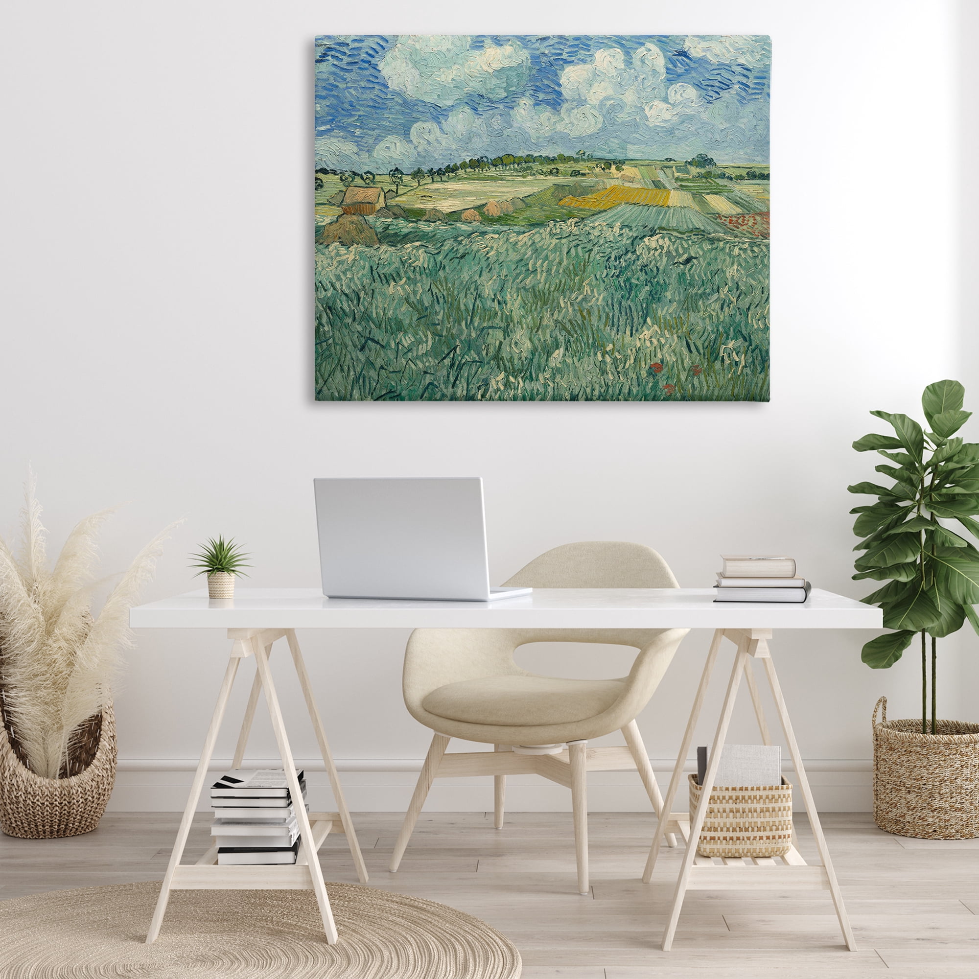 Stupell Industries Classical Van Gogh Farmland Landscape & Nature Painting Wrapped Canvas Art Print Wall Art, 48 x 36